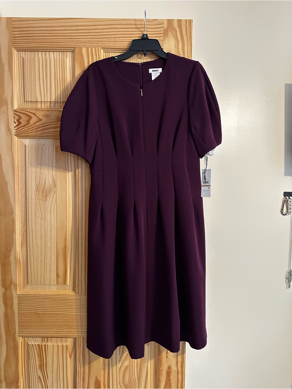 DKNY Plum Short-Sleeve Midi Dress